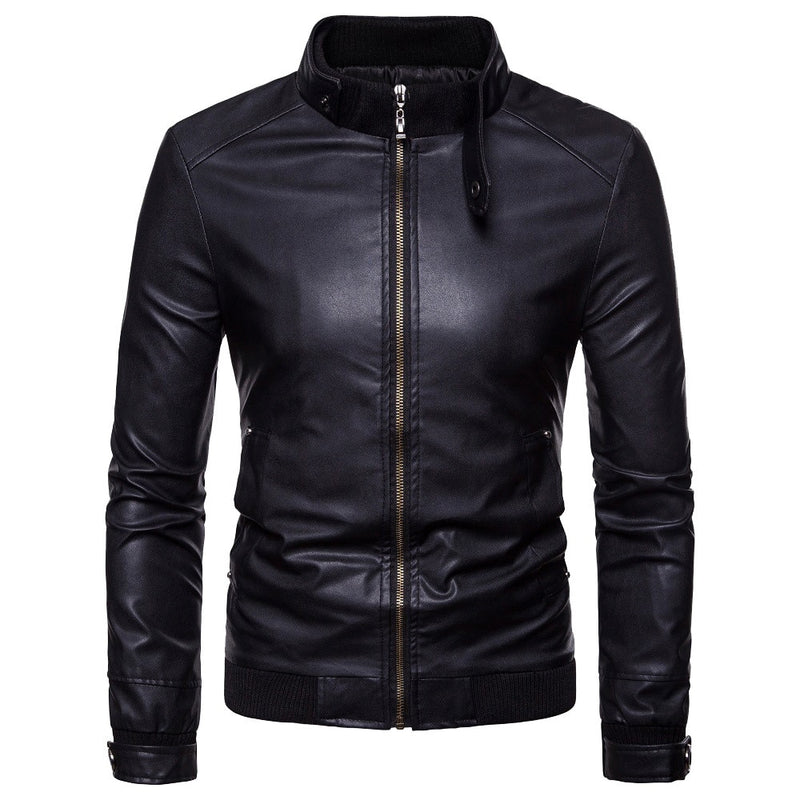 All Season Warmer Leather Stand Collar Casual Zipper Jackets