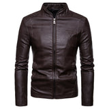 Long Sleeve Pure Lather Mens Jacket For All Season