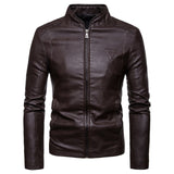 Long Sleeve Pure Lather Mens Jacket For All Season