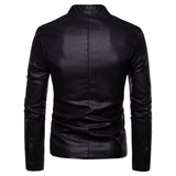 Long Sleeve Pure Lather Mens Jacket For All Season