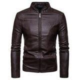 Long Sleeve Pure Lather Mens Jacket For All Season