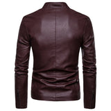 Long Sleeve Pure Lather Mens Jacket For All Season