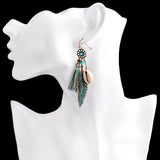 Blue Tassel Flower Drop Down Earring