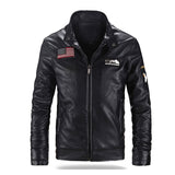 Mens Winter and Autumn Stand Collar Lather Jackets For Motor Cycle