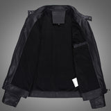 Mens Winter and Autumn Stand Collar Lather Jackets For Motor Cycle