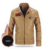 Mens Winter and Autumn Stand Collar Lather Jackets For Motor Cycle