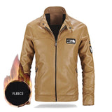 Mens Winter and Autumn Stand Collar Lather Jackets For Motor Cycle