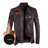 Mens Winter and Autumn Stand Collar Lather Jackets For Motor Cycle