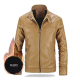 Mens Winter and Autumn Stand Collar Lather Jackets For Motor Cycle