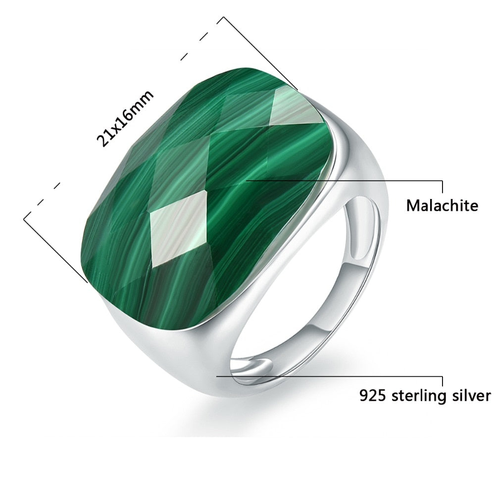 Solid Gemstone Natural Silver Finest Sterling Ring