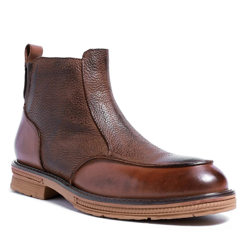 Full Grain Winter Chelsea Business Ankle Retro Men Elegant Boot