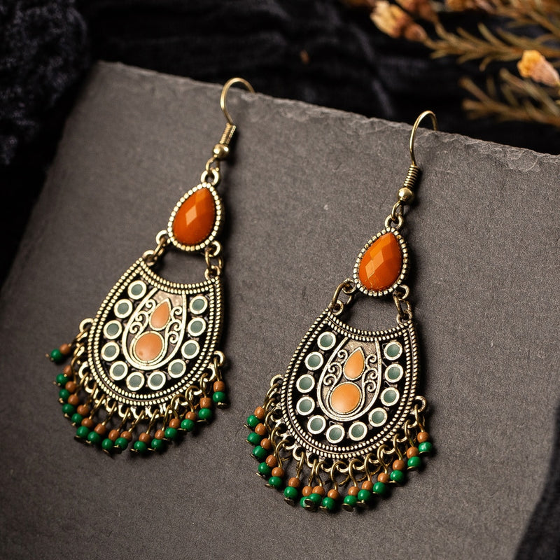 Boho Tassel Geometric  Drop Earrings