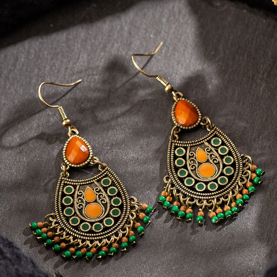 Boho Tassel Geometric  Drop Earrings