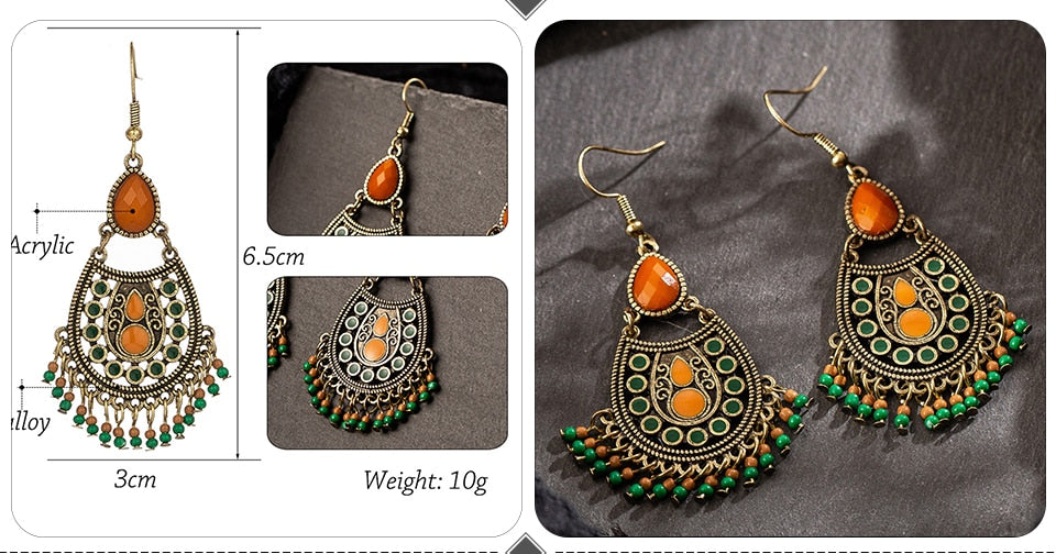 Boho Tassel Geometric  Drop Earrings