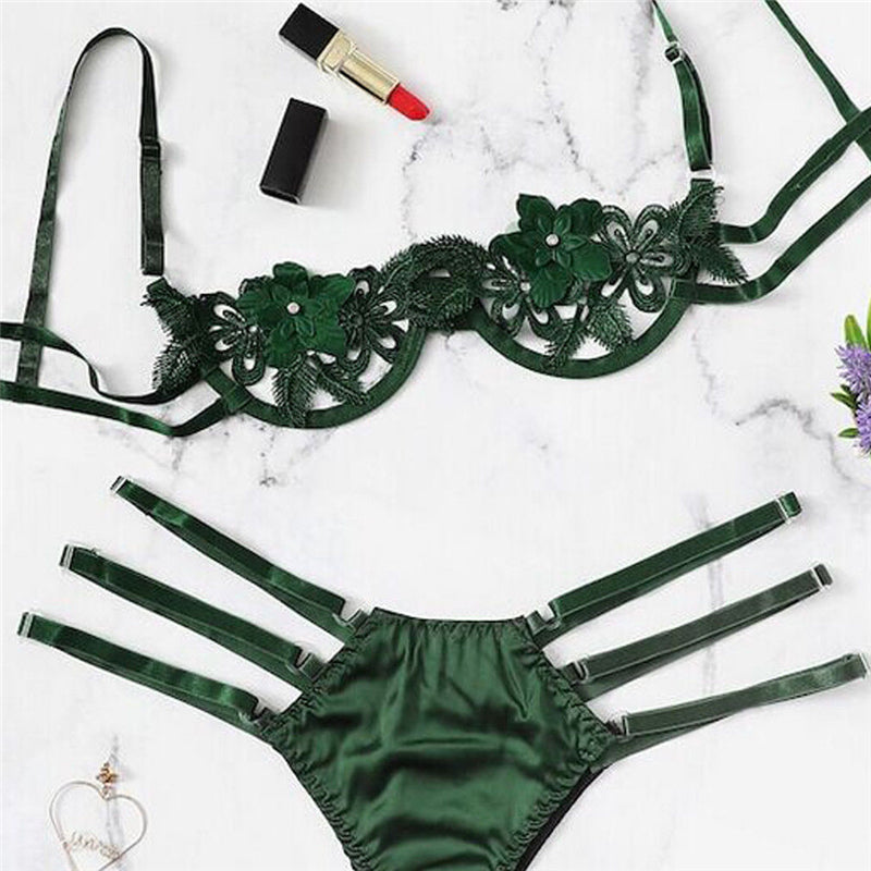Lace Flower Full Set Convertible Straps Classic Lingerie