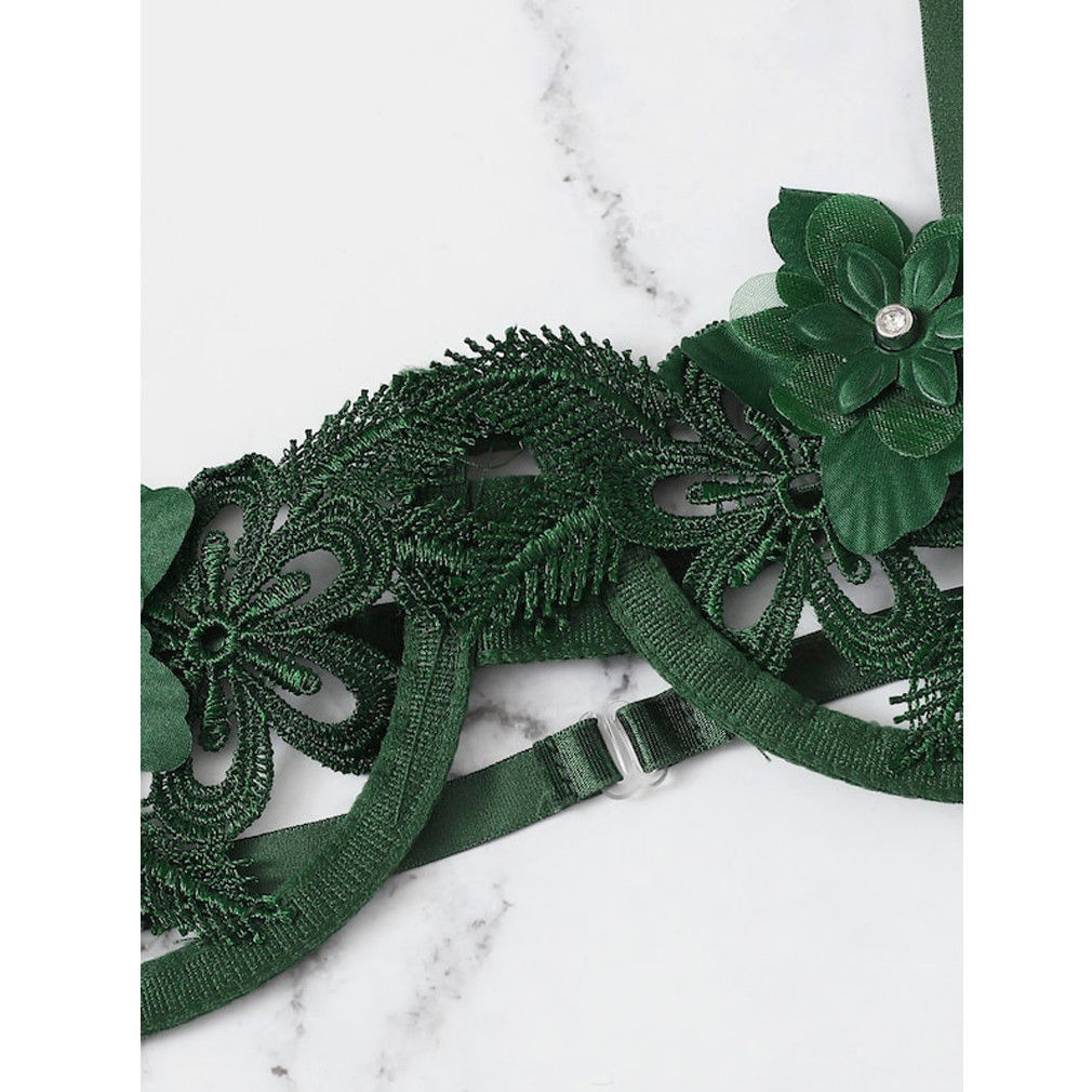 Lace Flower Full Set Convertible Straps Classic Lingerie