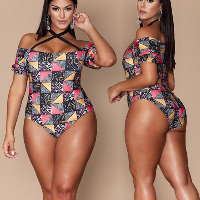 One Piece Full Body Extra Large Premium Floral Summer Swimsuit 2019