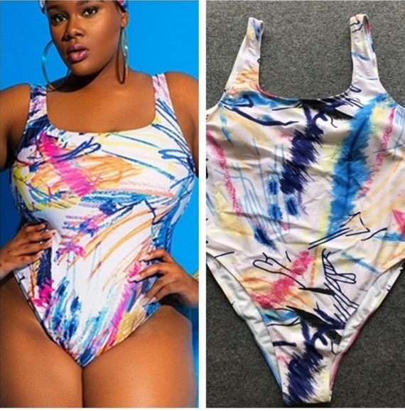 One Piece Full Body Extra Large Premium Floral Summer Swimsuit 2019