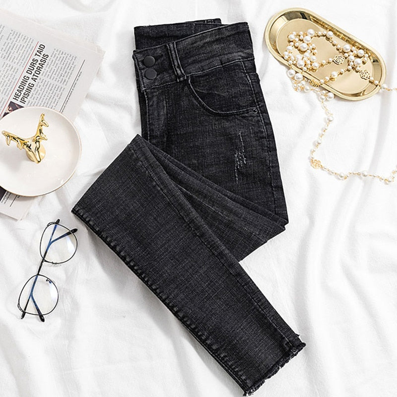 Premium Quality Elastic Cotton Stretch Female Denim Jeans