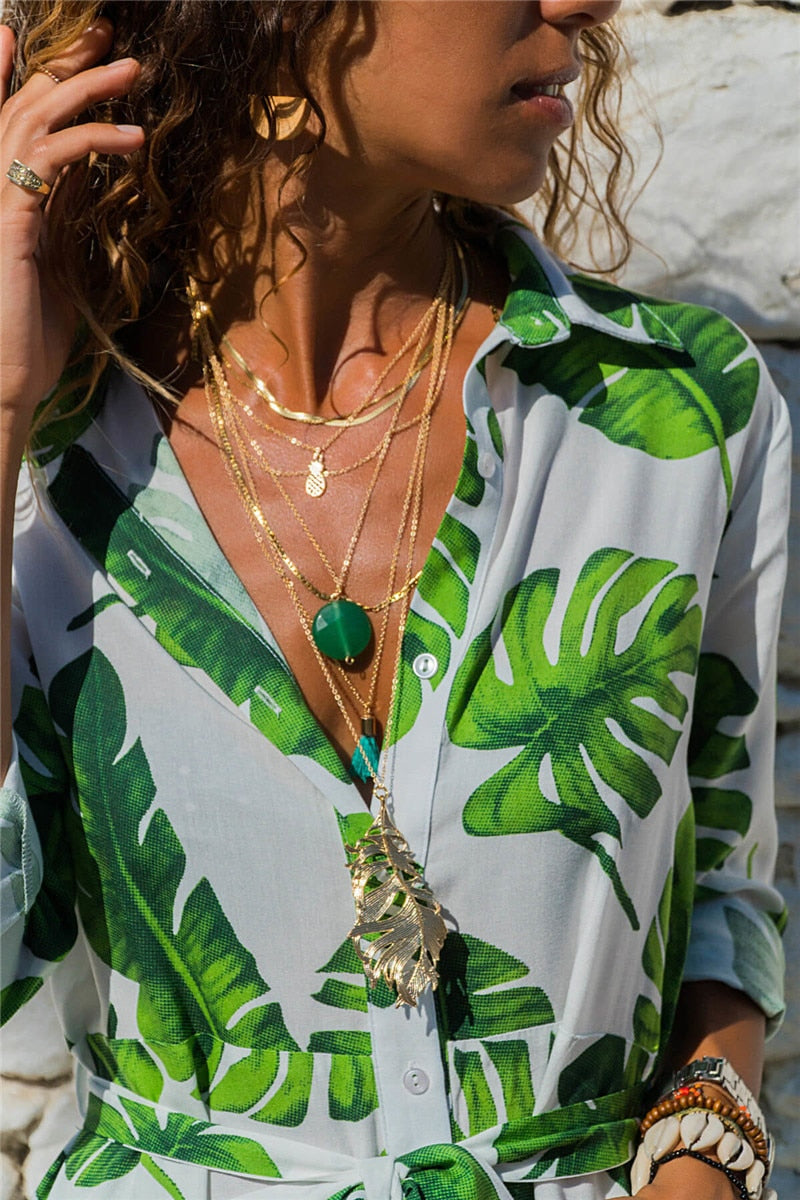 Long Sleeve Maxi Chiffon Beach Boho All Day Long Style