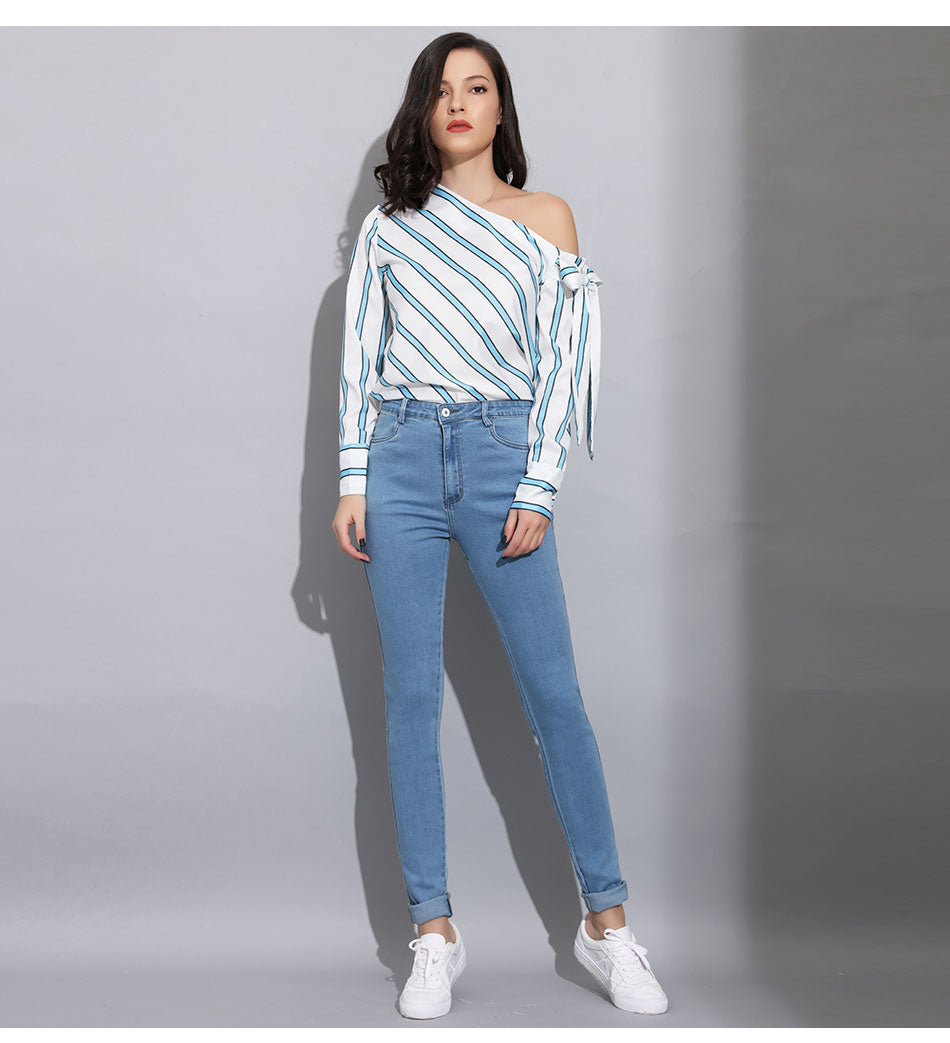 Denim High Waist Skinny Elastic Stretch Smooth Jean For Girls