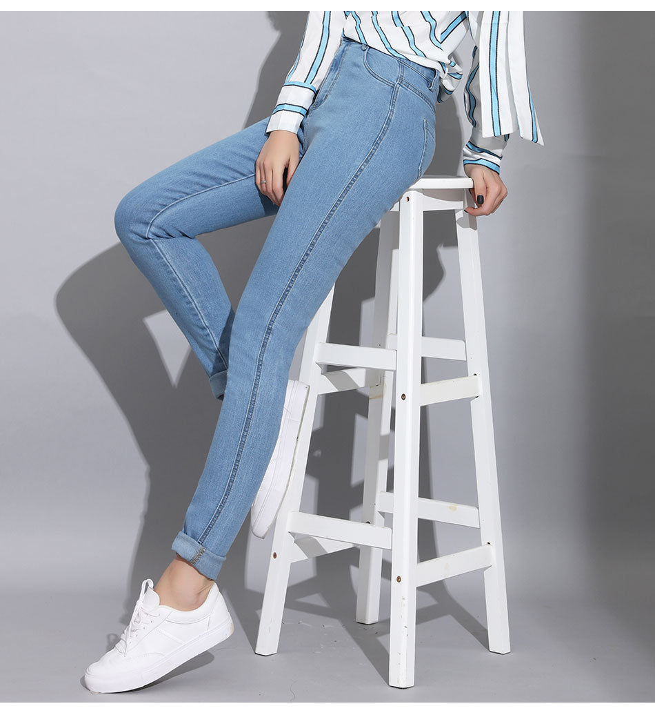 Denim High Waist Skinny Elastic Stretch Smooth Jean For Girls