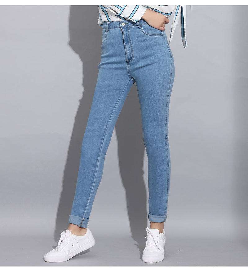 Denim High Waist Skinny Elastic Stretch Smooth Jean For Girls