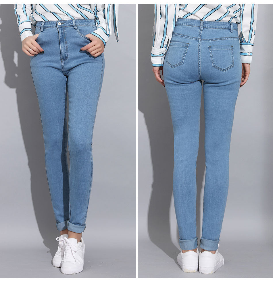 Denim High Waist Skinny Elastic Stretch Smooth Jean For Girls