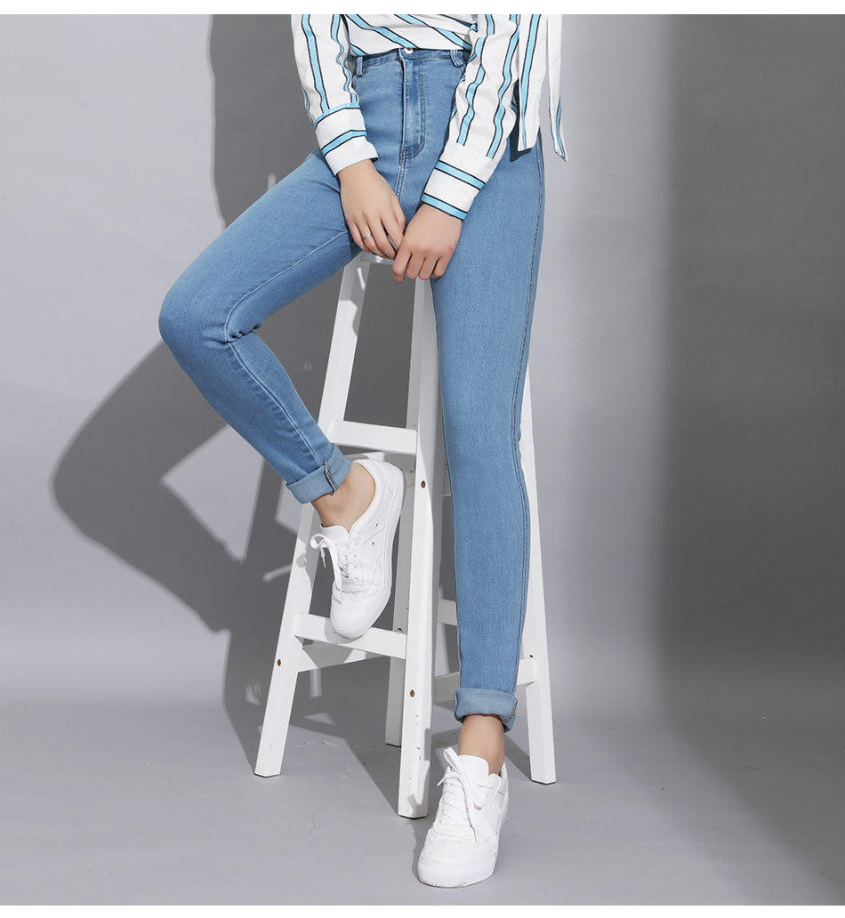 Denim High Waist Skinny Elastic Stretch Smooth Jean For Girls