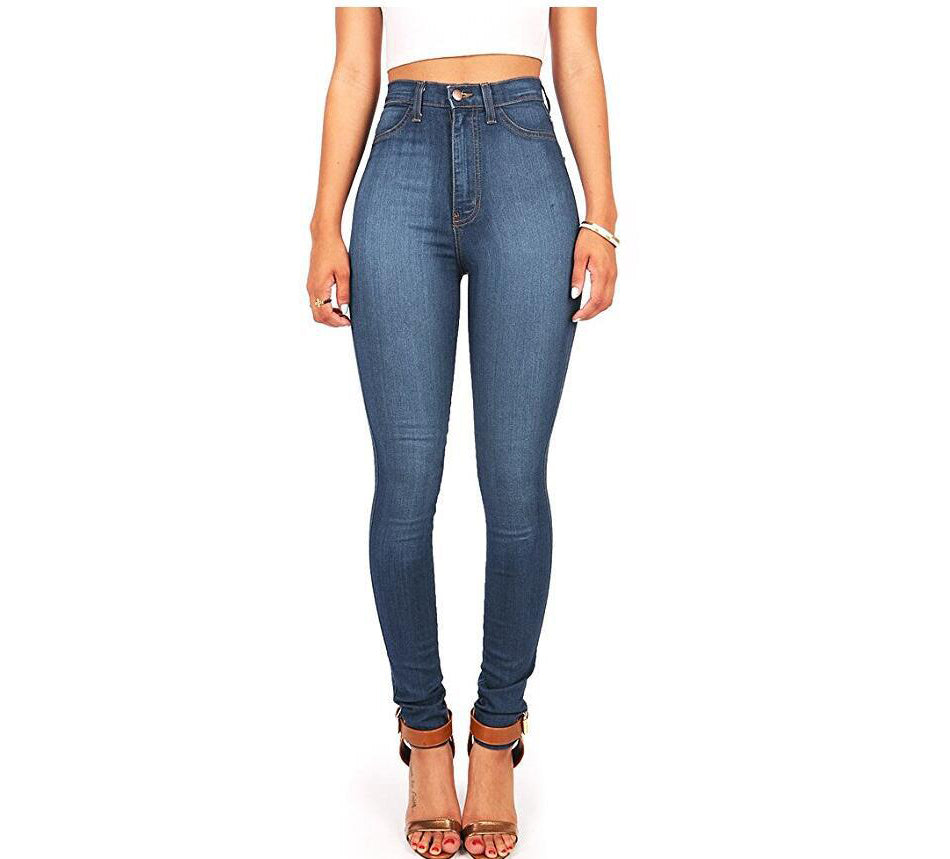 Denim High Waist Skinny Elastic Stretch Smooth Jean For Girls
