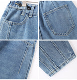 Slim Pencil Boyfriend Jeans High Street Wear Light Blue