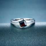 Black Garnet Solid Gemstone 925 Sterling Ring