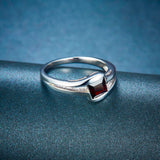 Black Garnet Solid Gemstone 925 Sterling Ring