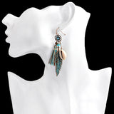 Blue Tassel Flower Drop Down Earring