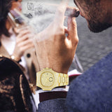 Waterproof Stainless Still Zircon Made Luxury 18K Gold Watch