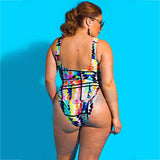 Sling Backless High Waist One Piece Extra Large Summer Swimsuit For Beachwear & Vacation