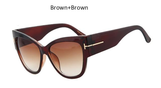 2019 New Tom Fashion Brand Designer Cat Eye Women Sunglasses Female Gradient Points Sun Glasses Big Oculos feminino de sol
