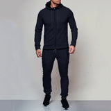 Mens Striped Two Piece Set Hoodie Autumn