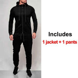 Mens Striped Two Piece Set Hoodie Autumn