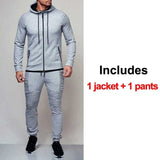 Mens Striped Two Piece Set Hoodie Autumn