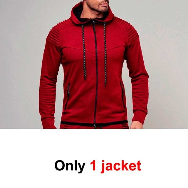 Mens Striped Two Piece Set Hoodie Autumn