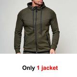Mens Striped Two Piece Set Hoodie Autumn