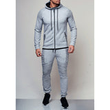 Mens Striped Two Piece Set Hoodie Autumn
