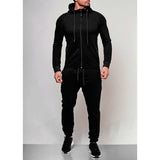 Mens Striped Two Piece Set Hoodie Autumn