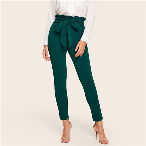 Crop High Waist Womens Elastic Waist Pants For Summer To Autumn Work Wear