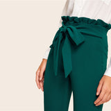 Crop High Waist Womens Elastic Waist Pants For Summer To Autumn Work Wear