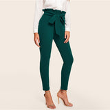 Crop High Waist Womens Elastic Waist Pants For Summer To Autumn Work Wear