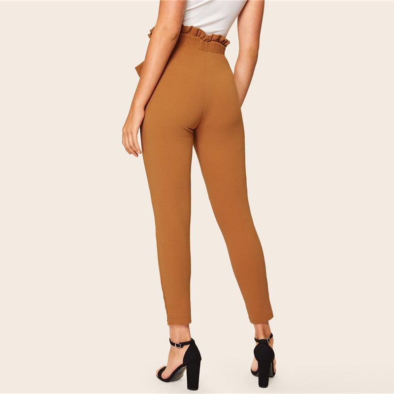 Crop High Waist Womens Elastic Waist Pants For Summer To Autumn Work Wear