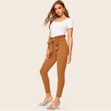 Crop High Waist Womens Elastic Waist Pants For Summer To Autumn Work Wear