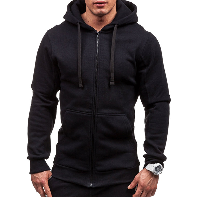 Plus Size Men Drawstring Hoodies Black